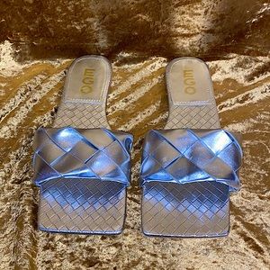 EGO silver mule sandals